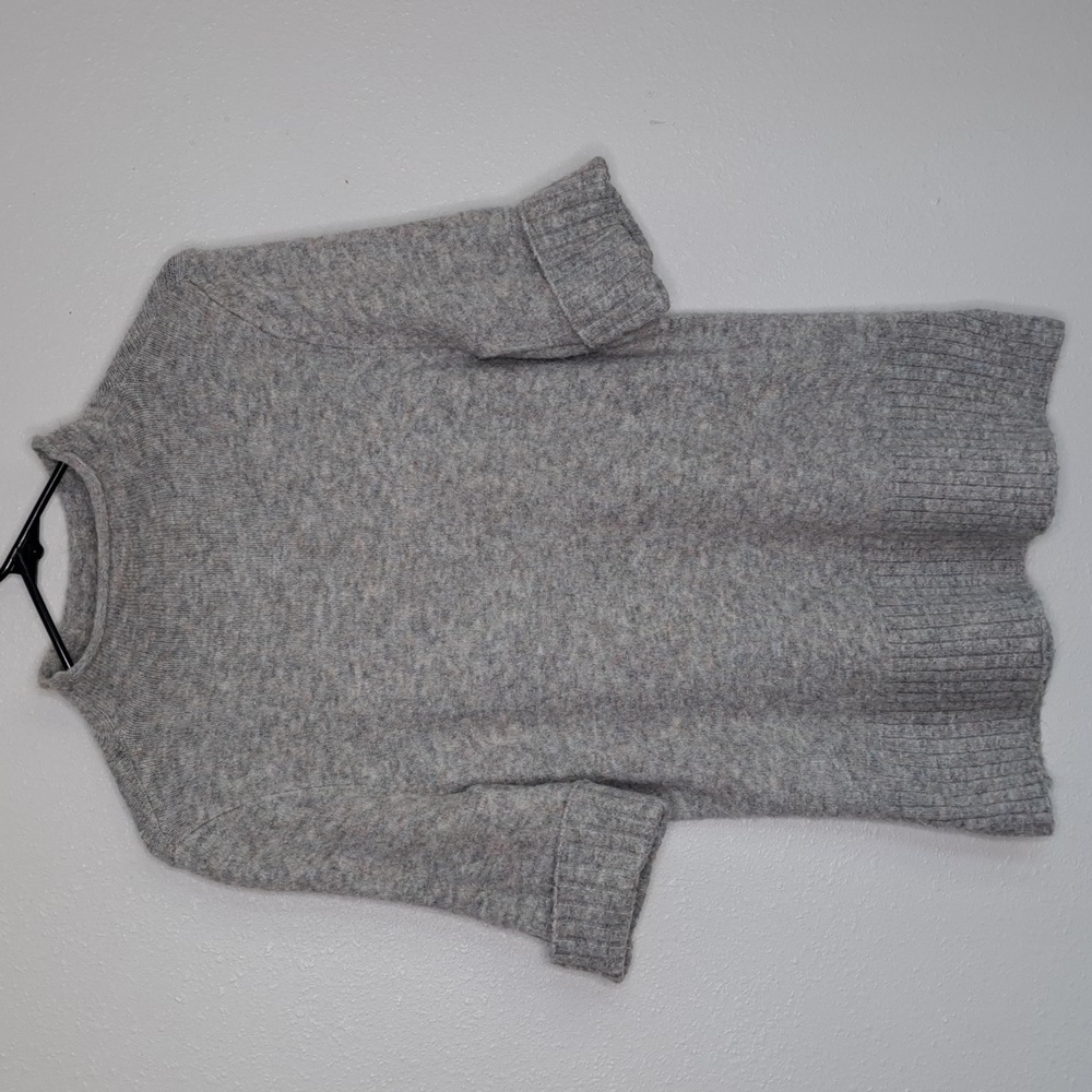 Loft Women's Sweater Light Gray Pullover Mock-neck Size Small Short Sleeve